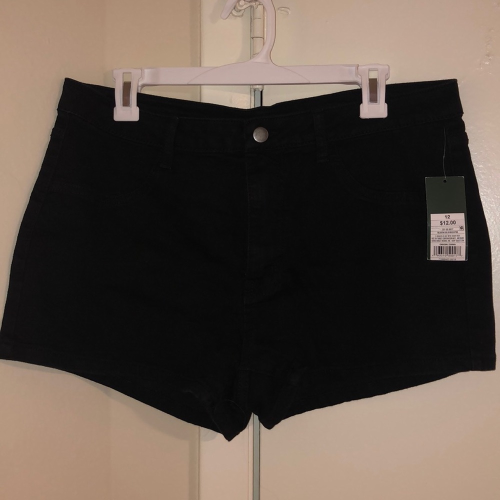 Black high rise shorts